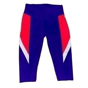 Kathyana bright contrast crop leggings tights capri fitness L gently preloved